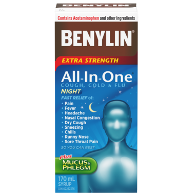 All-In-One Cough Cold & Flu Night Syrup / 全效特强 咳嗽、感冒和流感 夜用糖浆 - crescentpharmacy.ca