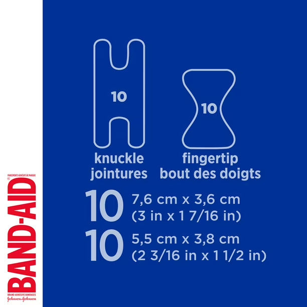 Flexible Fabric Knuckle and Fingertip Adhesive Bandages / 灵活织布型 关节和指尖创可贴 - crescentpharmacy.ca