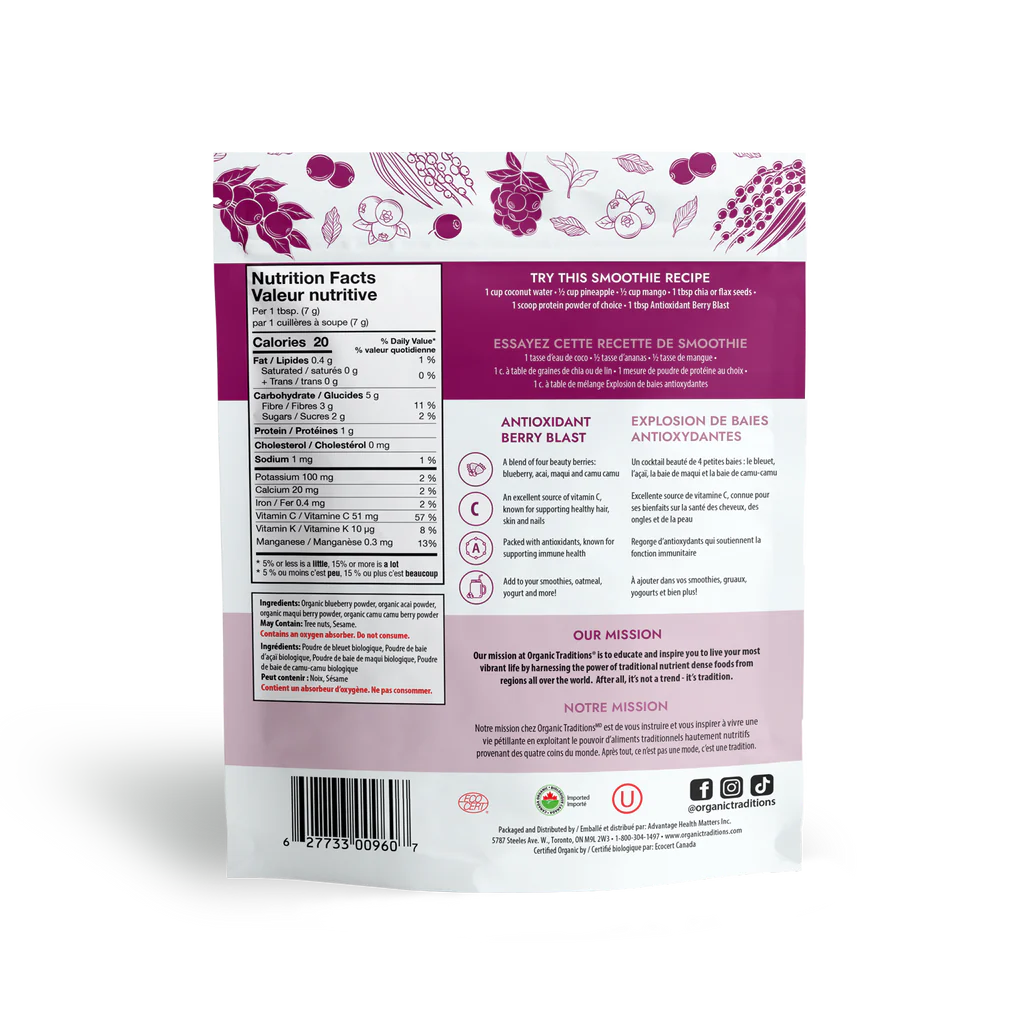 Organic Antioxidant Berry Blast / 有机 抗氧化 浆果混合饮品 - crescentpharmacy.ca