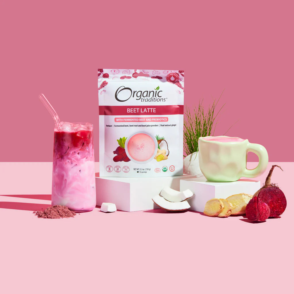 Organic Beet Latte with Fermented Beets and Probiotics / 有机 甜菜拿铁 配发酵甜菜和益生菌 - crescentpharmacy.ca