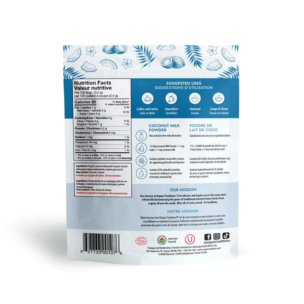 Organic Coconut Milk Powder / 有机 椰奶粉 - crescentpharmacy.ca