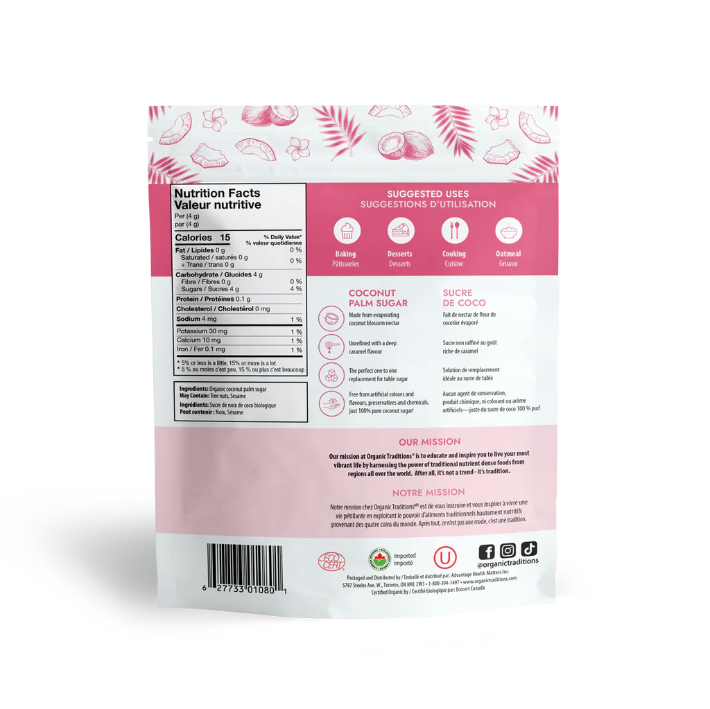 Organic Coconut Palm Sugar / 有机 椰子棕櫚糖 - crescentpharmacy.ca