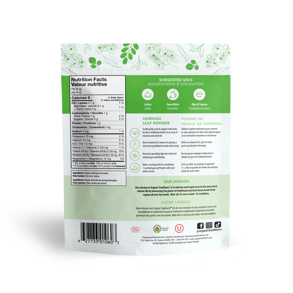 Organic Moringa Leaf Powder / 有机辣木叶粉 - crescentpharmacy.ca