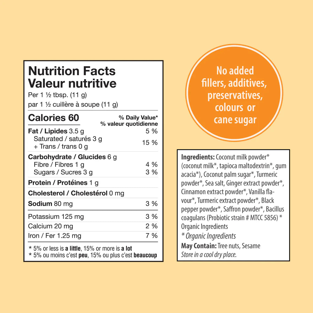 Organic Turmeric Latte with Probiotics / 有机 姜黄拿铁 配益生菌 - crescentpharmacy.ca