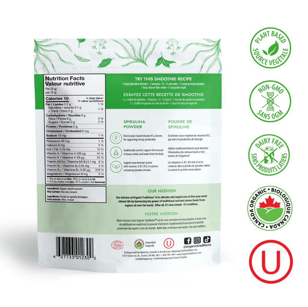 Organic Spirulina Powder / 有机螺旋藻粉 - crescentpharmacy.ca