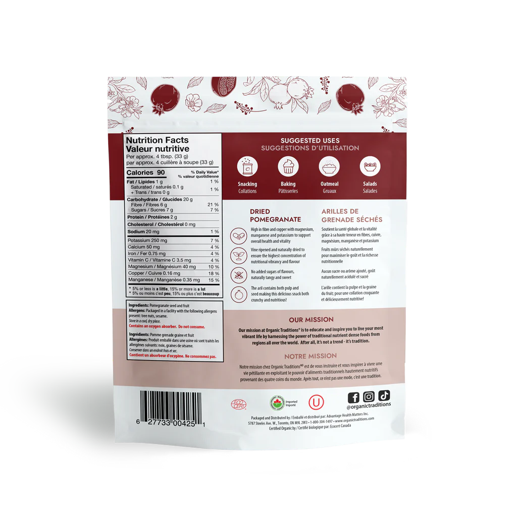 Organic Dried Pomegranates / 有机 石榴干 - crescentpharmacy.ca