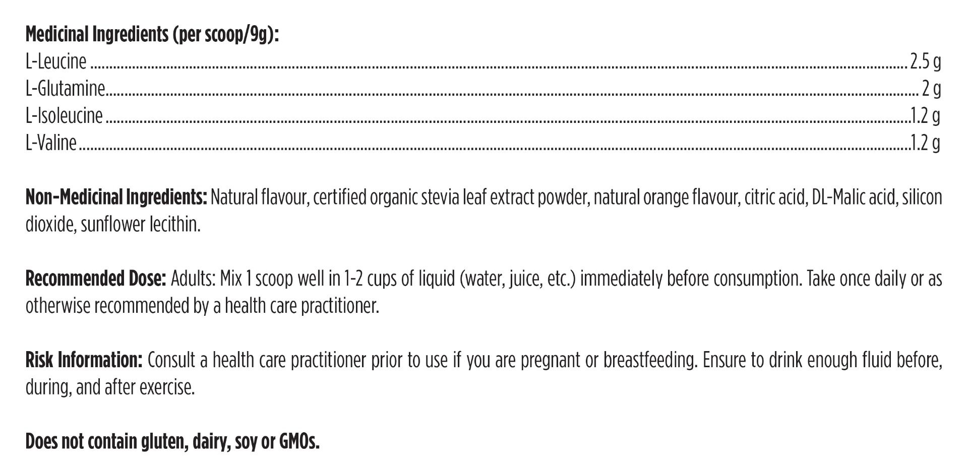 BCAA Powder with L-Glutamine / 支链氨基酸 蛋白粉(含L-谷氨酰胺)- crescentpharmacy.ca