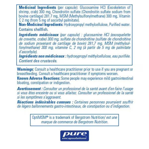 Glucosamine + Chondroitin with MSM / 葡萄糖胺 + 软骨素与 MSM - crescentpharmacy.ca