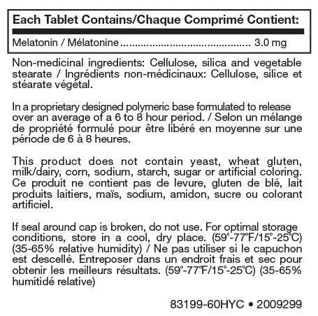 Melatonin PR 3 mg Prolonged-Release / 褪黑素 PR 3 毫克 缓释片 - crescentpharmacy.ca