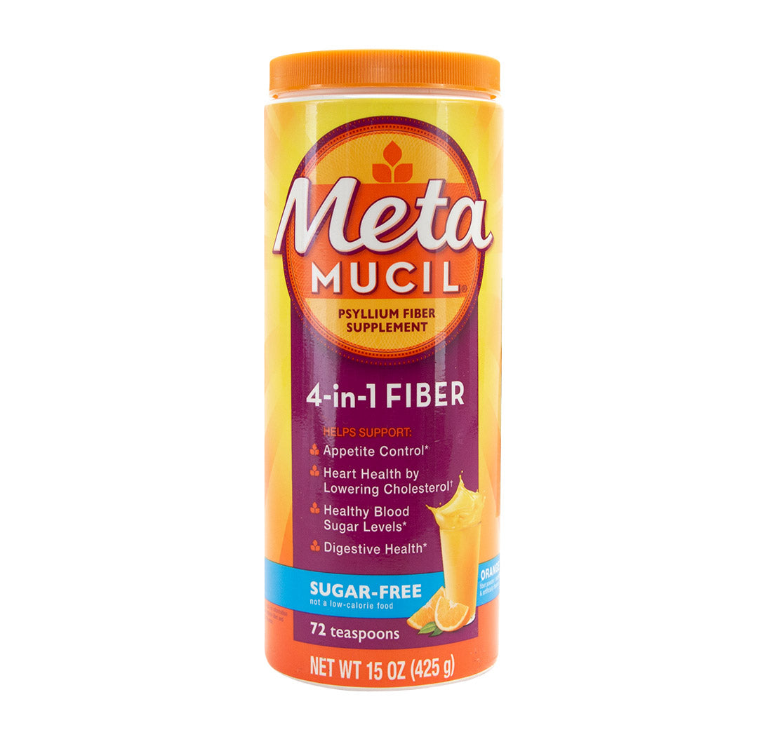 4-in-1 PSYLLIUM FIBER SUPPLEMENT (Sugar-Free, Orange) / 4合1纤维补充剂（无糖，橙味）- crescentpharmacy.ca