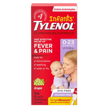 Infants' Acetaminophen Suspension Concentrated Drops / 婴儿泰诺 浓缩悬液滴剂 - crescentpharmacy.ca