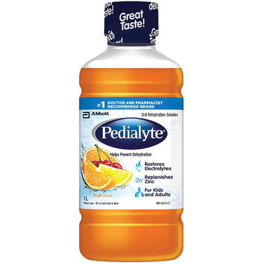 Pedialyte Electrolyte Oral Rehydration Solution Fruit / 儿童电解质口服补充液（水果味）- crescentpharmacy.ca